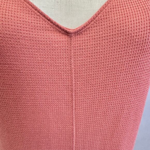 Athleta pink waffle knit Wind Down jumpsuit Size Small v neck wide leg - Picture 5 of 15